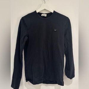 Acne studio black long sleeve logo t shirt